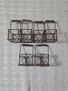 Set of 6 Rustic Wire Baskets